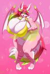 anthro baniflakes big_breasts bikini breasts bulging_breasts clothing demon dragon eyelashes female fur glistening glistening_body hi_res huge_breasts hybrid lagomorph leporid looking_at_viewer mammal mythological_creature mythological_scalie mythology navel open_mouth pink_background rabbit scalie simple_background solo sparkles spikes spikes_(anatomy) standing striped_body striped_fur stripes swimwear thick_thighs two-piece_swimsuit wide_hips yellow_bikini yellow_clothing yellow_swimwear