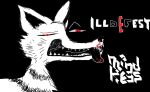 2013 ambiguous_gender black_and_white_and_red black_background black_nose black_tongue bust_portrait canid canine canis digital_drawing_(artwork) digital_media_(artwork) feral fur mammal naircat portrait restricted_palette simple_background solo tongue white_body white_fur wolf