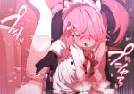  1boy 1girl gloves hetero highres large_variant_set original pink_hair robo_mikan thighhighs twintails variant_set white_thighhighs 
