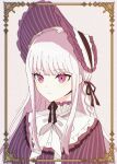  1girl alternate_costume braid danganronpa:_trigger_happy_havoc danganronpa_(series) highres hru_4646 kirigiri_kyoko purple_eyes purple_hair purple_shirt shirt side_braid simple_background solo upper_body 