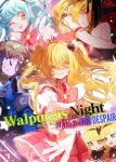  1boy 4girls ;d blonde_hair blue_eyes blue_hair bow bowtie brown_hair brown_hairband don_quixote_(project_moon) e.g.o_(project_moon) english_text green_eyes grin hair_ornament hairband heart heart_hair_ornament highres in_the_name_of_love_and_hate_(e.g.o) limbus_company lobotomy_corporation lobotomy_corporation_(identity)_(project_moon) long_hair multiple_girls one_eye_closed open_mouth pink_bow pink_bowtie pmchell_04 project_moon queen_of_hatred rodion_(project_moon) sleeveless smile teardrop_facial_mark the_sword_sharpened_with_tears_(e.g.o) tiphereth_a_(project_moon) tiphereth_b_(project_moon) two_side_up yellow_eyes 