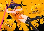  1girl 3d_custom_girl black_hair boots halloween hat red_eyes short_hair thigh_boots thighhighs type_101 wand witch witch_hat 