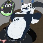abdominal_bulge anthro anthro_pred belly big_belly blush blush_lines breasts clothing digestion dragon duo fatal_vore female female_pred fully_inside grin hair hi_res horn huge_belly machine male male_prey mammal mythological_creature mythological_scalie mythology onomatopoeia protogen same_size_vore scalie smile smug smug_face sokoyo_owo sound_effects tail tail_mouth teeth teeth_showing text unusual_anatomy unusual_tail vore