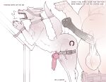 animal_genitalia animal_penis anthro ball bdsm belt belt_bondage belt_buckle blindfold bondage bound buckle canid canine canine_genitalia canine_penis captured caught dialogue dominant dominant_male duo english_text equine_genitalia equine_penis genitals hands_tied hi_res imminent_anal imminent_death_by_snu_snu imminent_rape imminent_sex knot legs_tied male male/male mammal mertvykhcrows mostly_nude nude nude_anthro nude_male penis simple_background text vein white_background