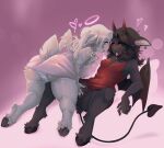 angel anthro bodily_fluids bovid caprine cinnamofox clitoris clothed clothing clothing_lift demon dress dress_lift duo feathered_wings feathers female female/female fingering genital_fluids genitals goat hi_res horn mammal panties panty_peek panty_shot sheep underwear vaginal vaginal_fingering vaginal_fluids wings