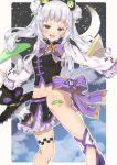  bandaid cottone_(highjethoo) garter heels hololive murasaki_shion skirt_lift 