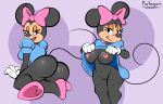  2019 absurd_res accessory alternate_form anthro bedroom_eyes big_breasts big_butt black_body black_nose breasts bubble_butt butt clothed clothing curvy_figure disney dress eyelashes female footwear gloves hair_accessory hair_bow hair_ribbon half-closed_eyes handwear happy hi_res looking_back mammal minnie_mouse mouse murid murine naughty_face navel nipples no_underwear pink_nipples portrait pose presenting presenting_hindquarters protagon pussy raised_clothing ribbons rodent seductive signature small_waist smile solo text thick_thighs three-quarter_portrait voluptuous wide_hips 