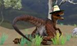  3d_(artwork) ambiguous_gender butt clothing digital_media_(artwork) dinosaur dromaeosaurid feral grass hat headgear headwear henry_(henryisraptor) henryisraptor hi_res magic_user novaraptor reptile scalie solo theropod tree velociraptor witch_hat wizard_hat 