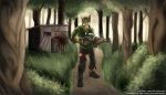  2019 absurd_res anthro ar-15_style_gun armor assault_rifle balaclavacat blood bodily_fluids clothed clothing day dayz digital_media_(artwork) forest fur gore grass gun hair hi_res holding_gun holding_object holding_weapon invalid_background male outside pain portrait post-apocalyptic ranged_weapon rifle simple_background sky solo standing tree video_games weapon wounded 