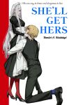  1boy 1girl alternate_costume amikoiiko apron black_dress black_pants black_shoes black_vest blonde_hair blue_socks book_cover_redraw character_name closed_mouth copyright_name cursive derivative_work dimitri_alexandre_blaiddyd dress edelgard_von_hresvelg english_text eye_contact eyepatch fingernails fire_emblem fire_emblem:_three_houses frilled_apron frills full_body hand_in_another&#039;s_hair hand_on_another&#039;s_back high_heels highres hugging_another&#039;s_leg juliet_sleeves long_hair long_sleeves looking_at_another maid maid_apron maid_headdress medium_hair on_one_knee pants pantyhose pleated_pants pocket puffy_sleeves purple_eyes red_background red_pantyhose shirt shoes simple_background socks vest waist_apron waistcoat white_apron white_background white_hair white_shirt white_sleeve_cuffs 