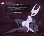 anthro breasts dialogue exoskeleton female gameplay_mechanics gui health_bar hi_res hollow_knight hornet_(hollow_knight) nude scaliepunk solo team_cherry 