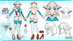  1girl aqua_eyes artist_name ass blue_eyes blue_thighhighs boots breasts character_name covered_navel elbow_gloves exciel_cian from_behind full_body giant giantess gloves grey_hair high_heel_boots high_heels highleg highleg_leotard large_breasts leotard looking_at_viewer magical_girl multiple_expressions multiple_views nikunopengin original reference_sheet skindentation smile standing thigh_boots thighhighs turnaround white_gloves white_hair white_leotard 