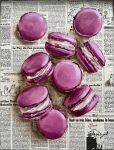  absurdres food food_focus highres julia_stankevych macaron newspaper no_humans oil_painting_(medium) original painting_(medium) photo_(medium) realistic signature still_life traditional_media wall_of_text 