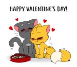  blush candy chocolate domestic_cat duo felid feline felis food hi_res holidays joaoppereiraus mammal valentine&#039;s_day 