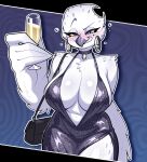 2025 abstract_background absurd_res anthro avian beak bedroom_eyes beverage big_breasts bird blue_eyes breasts bubble budoti champagne_glass cleavage clothed clothing cocktail_dress container cup deep_cleavage drinking_glass drunk drunk_bubble ear_piercing ear_ring eyebrows eyelashes feather_hands feathers female glass glass_container glass_cup hair handbag hi_res holding_glass holding_object hoop_ear_ring horned_owl huge_breasts looking_at_viewer narrowed_eyes owl piercing ring_piercing seductive short_hair smile snowy_owl solo standing substance_intoxication true_owl vice_(budoti) white_body white_feathers white_hair yellow_sclera
