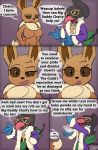  anthro anthrofied avian breasts chatot chatot_(eotds) comic dialogue duo eevee english_text eyewear featureless_breasts female hi_res male miso_souperstar molly_(miso_souperstar) nintendo pok&eacute;mon pok&eacute;mon_(species) pok&eacute;mon_mystery_dungeon speech_bubble sunglasses text video_games 