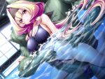  1boy 1girl azarin_(kouyoku_senki_exs-tia) barefoot black_hairband blonde_hair blue_one-piece_swimsuit blush breasts censored cleavage clenched_teeth clothes_pull clothing_aside collarbone colored_skin competition_swimsuit covered_nipples game_cg green_skin hair_intakes hairband headband hetero imminent_penetration imminent_rape imminent_vaginal indoors inoino kouyoku_senki_exs-tia large_breasts long_hair mosaic_censoring non-web_source official_art one-piece_swimsuit one-piece_swimsuit_pull orange_eyes partially_submerged penis pool red_eyes school_swimsuit sideboob solo_focus sportgil swimsuit swimsuit_aside teeth variant_set very_long_hair water 