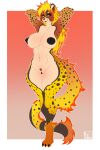  absurd_res alternate_form anthro asiatic_cheetah breasts cheetah felid feline female hi_res mammal mature_female pubes puppytheshark solo story wide_hips 
