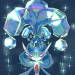  alternate_color blue_hair blue_skin closed_eyes colored_skin crystal gardevoir long_hair lowres multicolored_skin oyama_yoihaya pokemon pokemon_(creature) shiny_pokemon sparkle terastallization two-tone_skin white_skin 
