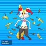 1:1 2025 absurd_res assisted_exposure attacked bent_ear biped bottomwear bra braixen brave_bird broken_leg butterfly_bra clothed clothing colored_edge_panties colored_edge_underwear crotch_seam digital_drawing_(artwork) digital_media_(artwork) dipstick_ears dipstick_tail dress ear_markings english_text feathers female fur game_ui generation_6_pokemon hair hi_res limp loose_feather markings mismatched_underwear multicolored_ears navel nintendo panties pattern_bottomwear pattern_clothing pattern_panties pattern_underwear pink_bra pink_clothing pink_underwear pokemon pokemon_(species) pokemon_move ponponthebonbon pseudo_clothing pseudo_clothing_removed pseudo_dress_removed sad scarlet_(ponponthebonbon) solo standing striped_bottomwear striped_clothing striped_panties striped_underwear stripes tail tail_markings text torn_clothing torn_dress torn_pseudo_clothing underwear underwear_only white_body white_fur wounded wrist_bow yellow_body yellow_fur