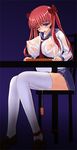  blush breasts haramura_nodoka huge_breasts nipples saki school_uniform see-through tear tears thighhighs vibrator wink 