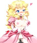  assertive blonde_hair blue_eyes blush breasts censored cowgirl_position cum cum_in_pussy dress elbow_gloves girl_on_top gloves long_hair mario_(series) medium_breasts pink_dress princess_peach pussy solo straddling super_mario_bros. torn_clothes uneven_eyes white_gloves yukimimi 