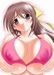  bikini_top blush breast_grab breasts cleavage grabbing large_breasts mitsuki_sohara nipples sora_no_otoshimono 
