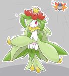  ? artist_request blush breasts crown doredia female furry hi_res highres lilligant nintendo nipple nipples one_eye_closed panties personification pink_eyes pok&#233;mon pokemon small_breasts solo tottemo-nurupo-dao underwear video_games volcarona wink 