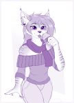  2019 absurd_res anthro clothing dessert dsixzey ear_piercing ear_ring ear_tuft felid feline female food hi_res ice_cream mammal monochrome piercing scarf solo sweater tongue tongue_out topwear tuft 