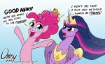  2019 crown dialogue duo earth_pony english_text equid equine female feral friendship_is_magic hair horn horse mammal multicolored_hair my_little_pony omny87 pinkie_pie_(mlp) pony text twilight_sparkle_(mlp) winged_unicorn wings 