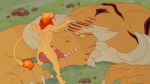  16:9 2019 animated crimson-flazey dragon erection felid fellatio fuzzamorous hi_res humanoid_penis lion male male/male mammal oral pantherine penile penis sex size_difference 