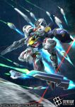  artificial_eye artist_request beam_rifle bit_(gundam) company_name copyright_logo copyright_name copyright_notice energy_gun floating funamusea glowing glowing_eyes gundam gundam_aerial gundam_card_game gundam_suisei_no_majo horns humanoid_robot mecha mecha_focus mechanical_arms mechanical_eye mechanical_hands mechanical_horns mobile_suit no_humans robot science_fiction space sunrise_(company) weapon 