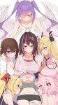  6+girls absurdres aki_rosenthal angel angel_wings animal_ears azki_(hololive) black_hair blonde_hair blue_eyes blush bow braid breasts brown_hair choumei_(qca012005) collarbone colored_inner_hair demon_girl demon_horns green_eyes hair_bow hair_ornament hakui_koyori hat highres hololive horns la+_darknesss long_hair long_sleeves multicolored_hair multiple_girls navel nurse nurse_cap open_clothes open_mouth open_shirt pink_hair ponytail purple_eyes purple_hair saliva shirt shorts smile stethoscope streaked_hair tank_top tokino_sora tokoyami_towa virtual_youtuber wings wolf_ears yuri yuzuki_choco 