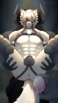  9:16 absurd_res anthro anus athletic athletic_anthro bikini_thong canid canine canis clothing cybernetic_leg cybernetic_limb egg fur group harness hi_res hollow_thug_(zzz) human male male/male mammal mechanical_leg mihoyo muscular muscular_male red_eyes spread_legs spreading swimwear thiren tsundora13 tsundora4 von_lycaon white_body white_fur wolf zenless_zone_zero 