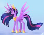  2019 crown equid feathered_wings feathers female feral friendship_is_magic hi_res horn looking_at_viewer mammal mn27 my_little_pony smile solo twilight_sparkle_(mlp) winged_unicorn wings 