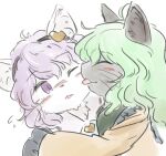 anthro black_body black_fur clothed clothing female fur green_hair hair inner_ear_fluff koishi_komeiji satori_komeiji touhou tuft whis11 white_body white_fur