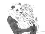  armpit_hair avielsusej beastars body_hair felid giant_panda gouhin hug ibuki_(beastars) licking lion male male/male mammal muscular nude pantherine tongue tongue_out ursid 