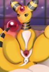  2019 absurd_res ampharos anus blush bodily_fluids digital_media_(artwork) female feral flashing hi_res infamousrel looking_at_viewer nintendo pok&eacute;mon pok&eacute;mon_(species) pokeandpenetrate presenting pussy solo spread_legs spread_pussy spreading tongue tongue_out video_games 