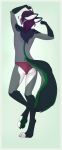  2016 4_toes anthro bare_back barefoot biped canid canine clothed clothing digital_media_(artwork) fingers fox hair hi_res male mammal purple_hair senimasan solo toes topless 