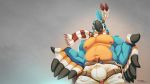  16:9 avian big_bulge breath_of_the_wild bulge clothed clothing hi_res kass_(tloz) male nintendo rito scarf solo teaselbone the_legend_of_zelda topless video_games wallpaper 