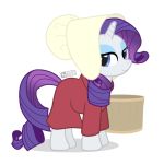 2017 alpha_channel bucket clothed clothed_feral clothing crossover dm29 dress equid female feral friendship_is_magic hair hat headgear headwear horn looking_at_viewer mammal my_little_pony purple_hair rarity_(mlp) simple_background smile solo the_handmaid&#039;s_tale transparent_background unicorn 