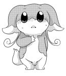  2013 anthro audino balls doneru male monochrome nintendo penis pok&eacute;mon pok&eacute;mon_(species) simple_background solo video_games 