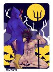  2019 anthro avian bastriw_(artist) blue_bird bnha clothing costume digital_media_(artwork) erection falco_lombardi fumikage_tokoyami halloween hi_res holidays human male male/male mammal my_hero_academia night nintendo nipples nude penis simple_background solo star_fox tokoyami_fumikage video_games 