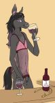 alcohol anthro asinus beverage clothed clothing cockzilla crossdressing donkey drinking equid equine flaccid girly hi_res lingerie looking_at_viewer male mammal navel negligee nightgown nipple_outline penis slim solo translucent translucent_clothing wine 
