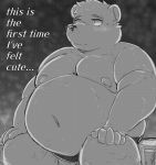  2019 absurd_res anthro belly biped blush clothing english_text hi_res humanoid_hands inushishigami male mammal moobs mouse_sully navel nipples overweight overweight_male sitting solo text underwear ursid 