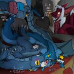 1:1 anal anal_penetration bodily_fluids caught_in_the_act cutaway dragon duo eastern_dragon european_mythology feral genital_fluids hi_res knot lying male male/male mutual_penetration mythological_creature mythological_scalie mythology on_back penetration proteusiii scalie western_dragon