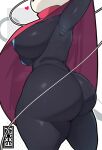 anthro areola big_butt black_body black_skin blue_areola blue_nipples butt female hi_res hollow_knight_(franchise) hornet_(hollow_knight) huge_butt igxxiii mantle nipples solo sude_boob team_cherry thick_thighs weaver_(hollow_knight) wide_hips
