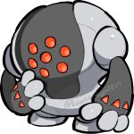  chibi chibi_only commentary_request full_body golem kawaanago lowres no_humans pokemon pokemon_(creature) pokemon_focus registeel solo transparent_background twitter_username 