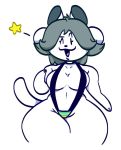 anthro breasts clothed clothing female hair looking_at_viewer mammal one_eye_closed open_mouth solo tem temmie_(undertale) undertale unknown_artist video_games wink 