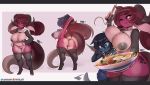  big_breasts big_butt bodily_fluids breasts butt clothing dragon female hi_res horn humanoid kanel legwear pussy smolder sweat thick_thighs thigh_highs wide_hips 